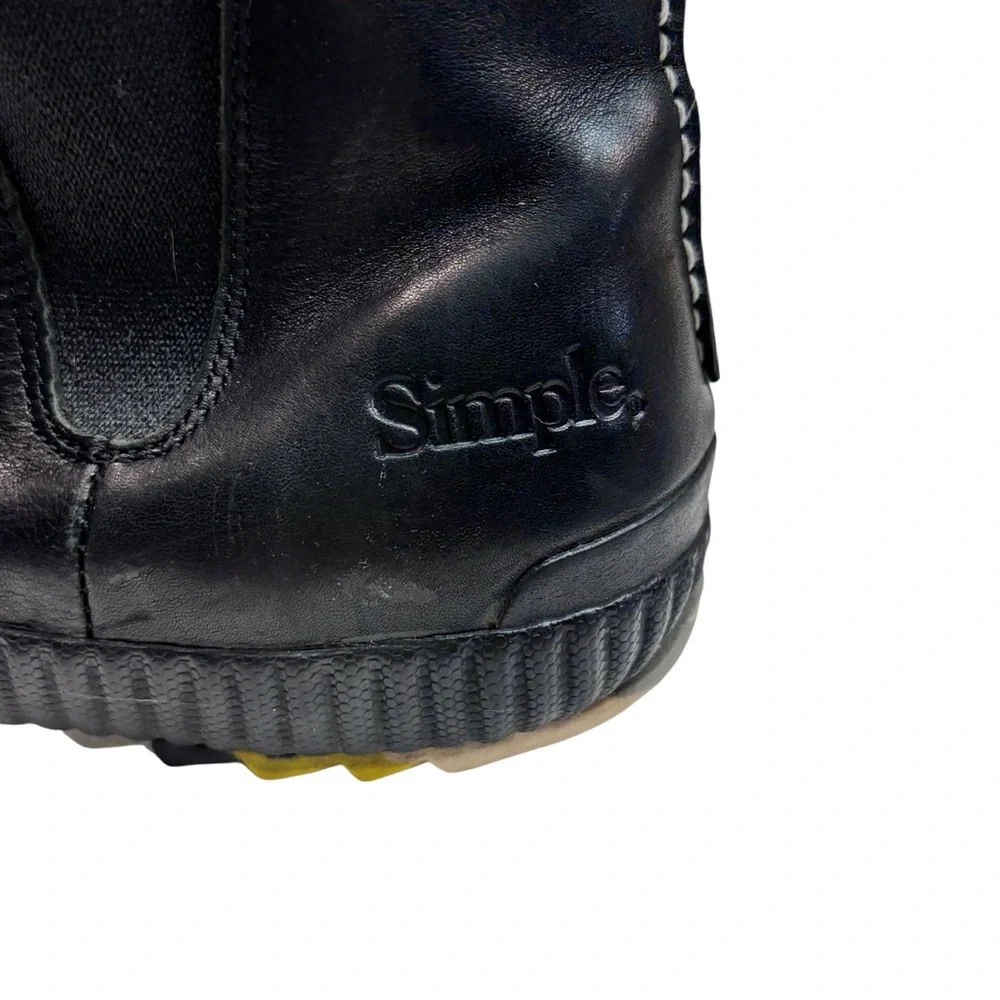 SIMPLE (FUTURE-PAST) QUALITY BLACK LEATHER SLIPON BOOTS Sz 10